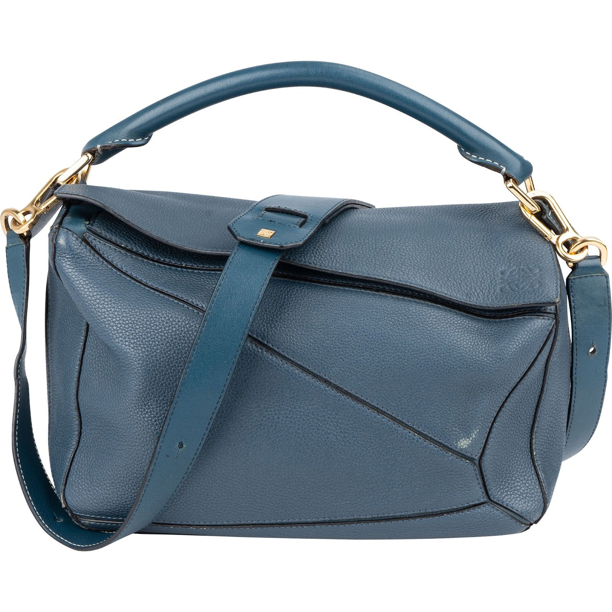Loewe Blue Leather Puzzle Handbag
