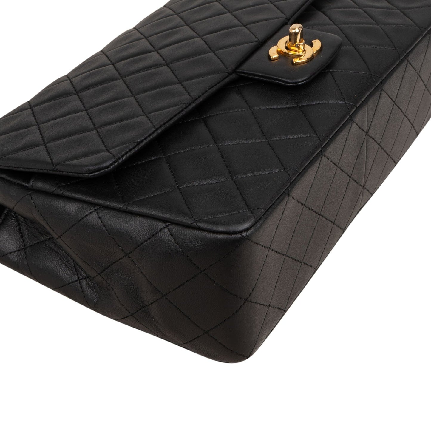 Chanel Quilted Lambskin 24K Gold Single Flap Shoulder Bag