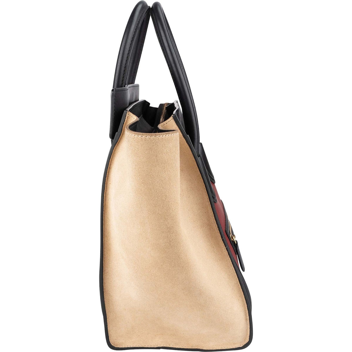 Celine Luggage aus zweifarbigem Wildleder und Leder – Ansicht 4