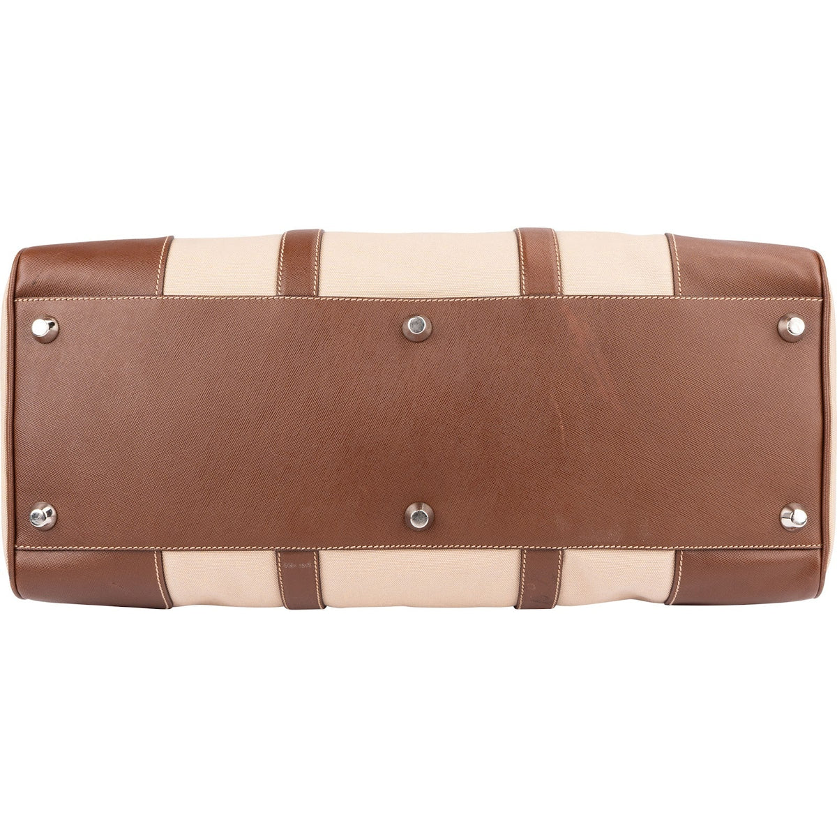 Prada Canvas Saffiano Leather Duffle Weekender 50 Travel Bag