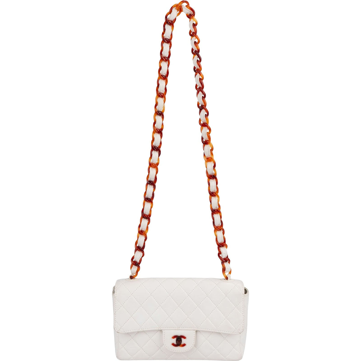 Chanel Quilted Lambskin Tortoise Medium Single Flap Shoulder Bag