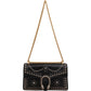 Gucci Black Soft Leather Dionysus Studded Shoulder Bag