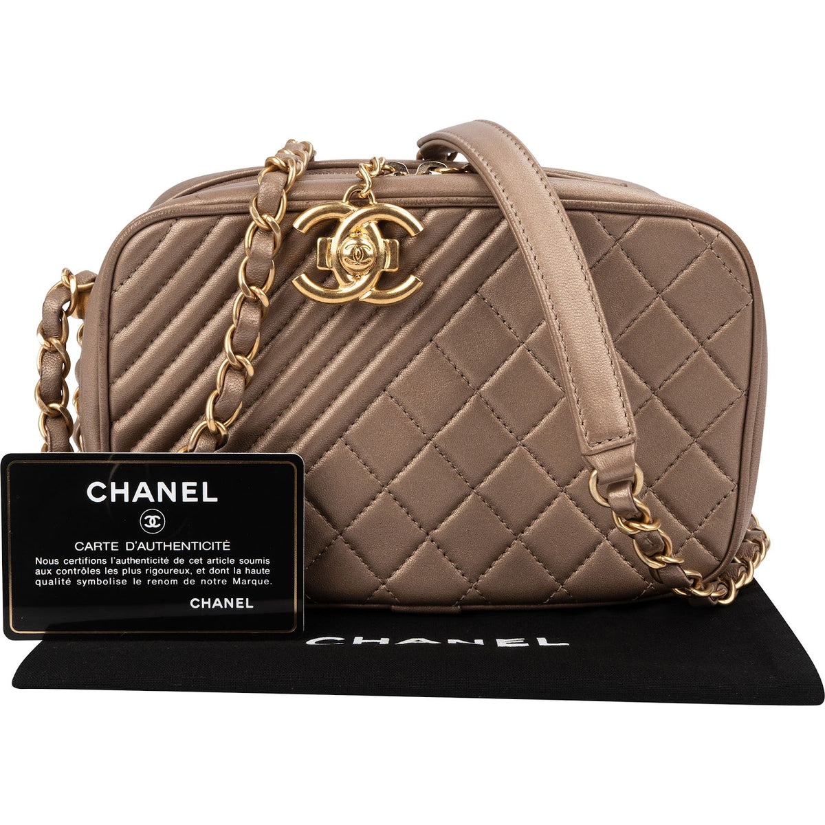 Chanel Quilted Leather Camera Case Boy Crossbody Bag