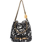 Chanel 22 Cashmere Checkered Rose Pattern Bucket Small Crossbody Handbag