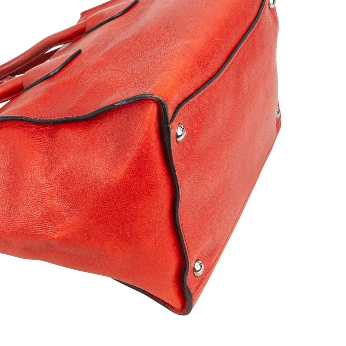 Prada Double Zip Tote aus glasiertem genarbtem Leder – Ansicht 7