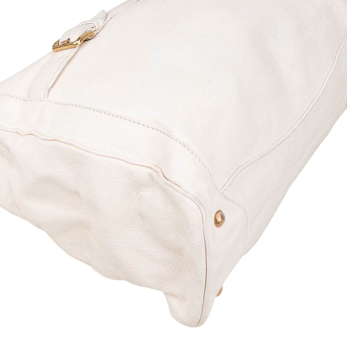 Miu Miu Satchel aus weißem Vitello-Daino-Leder – Ansicht 7