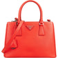 Prada Red Saffiano Leather Galleria Tote Handbag