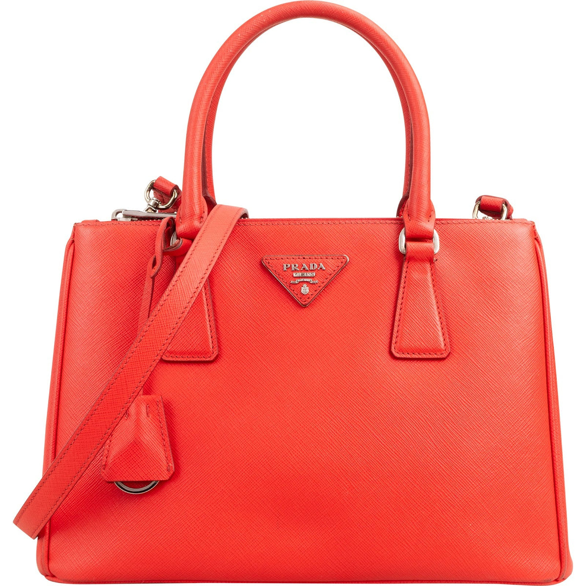 Prada Red Saffiano Leather Galleria Tote Handbag