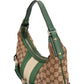 Gucci Monogram GG Web Stripe Horsebit Hobo Shoulder Bag