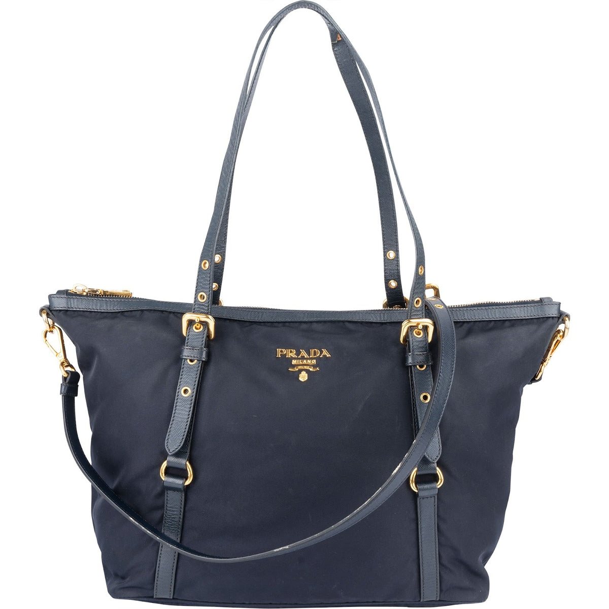 Prada Tote aus Nylon und Saffiano-Leder – Vorderansicht