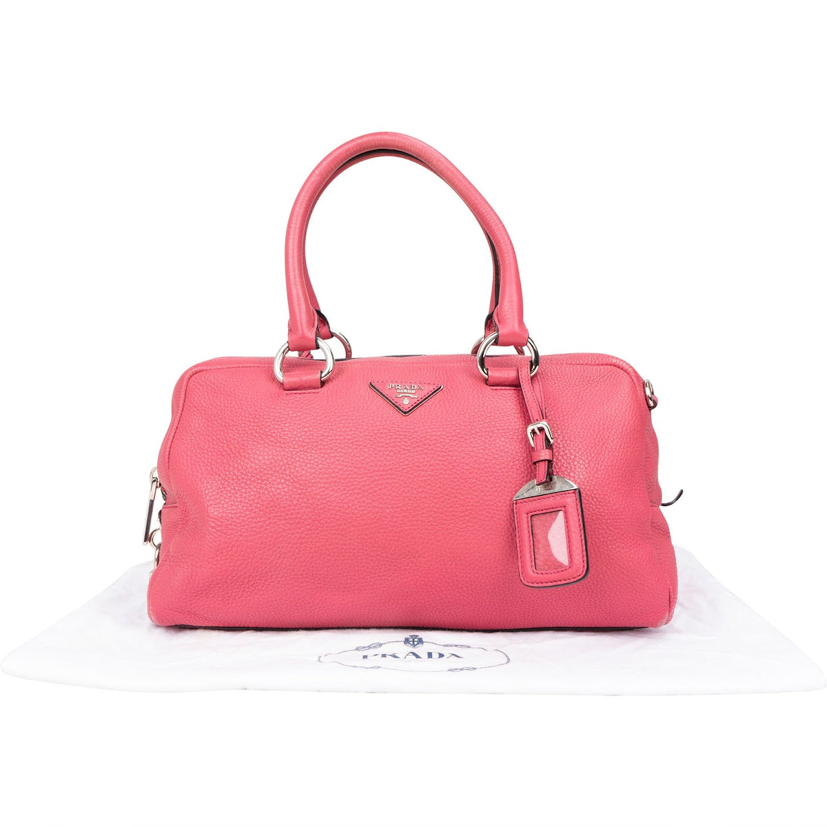 Prada Grained Leather Bauletto Handbag