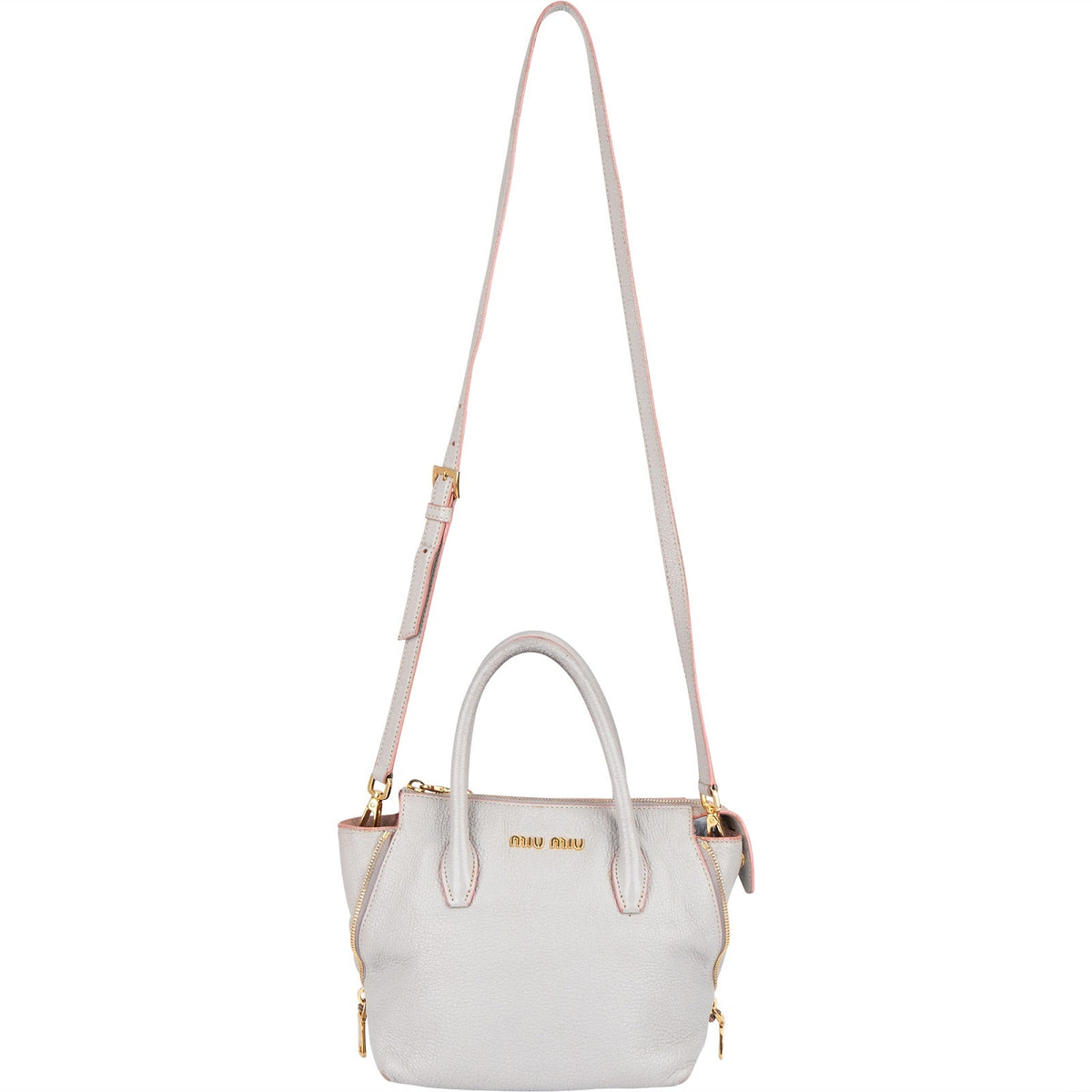 Miu Miu Vitello Leather Madras Handbag
