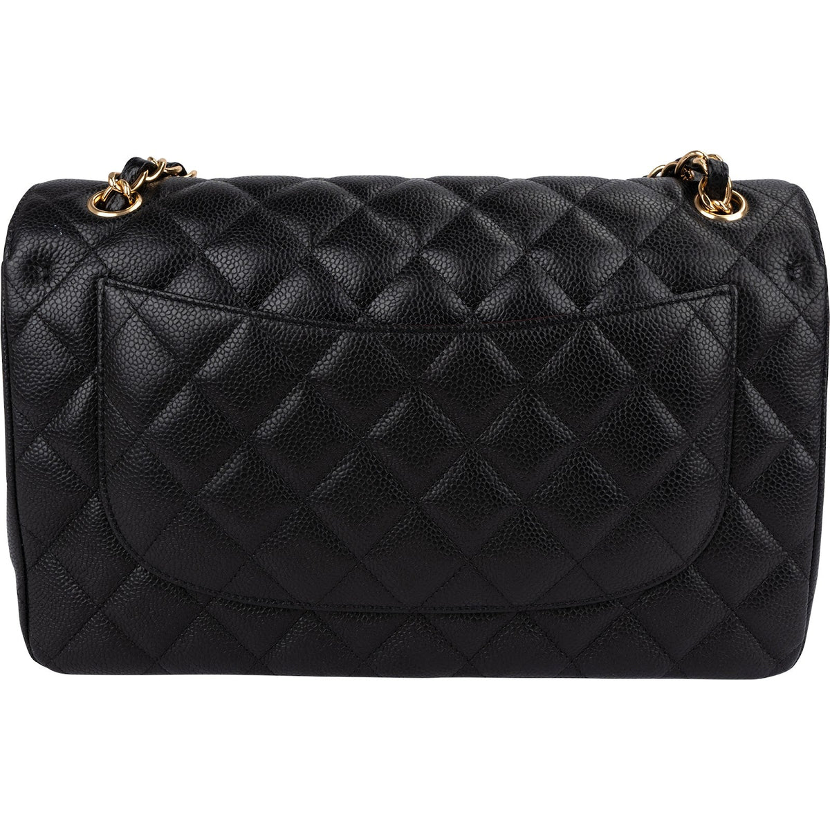 Chanel Quilted Caviar Leather Jumbo Double Flap Shoulder Bag
