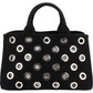 Prada Triangle Perforated Grommet Canapa Handbag
