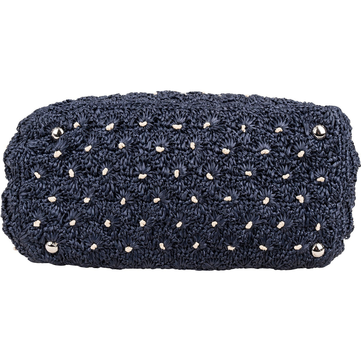 Prada Woven Raffia Polka-Dot Tote Shoulder Handbag