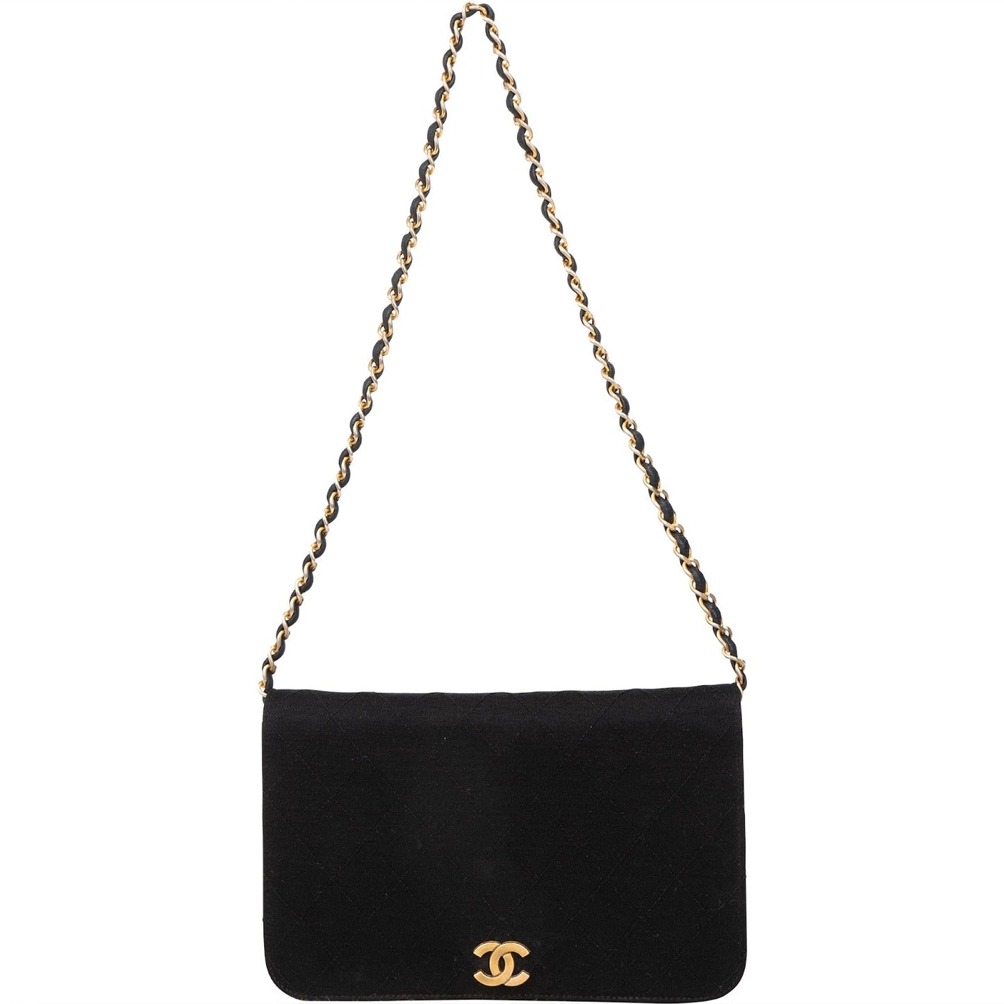 Chanel Quilted Cotton Medium Single Flap Shoulder Bag