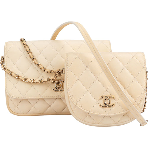 Chanel Quilted Lambskin Multi-Pochette Small Single Flap Crossbody Bag