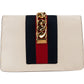 Gucci Leather Sylvie Mini Web Stripe Chain Crossbody Bag