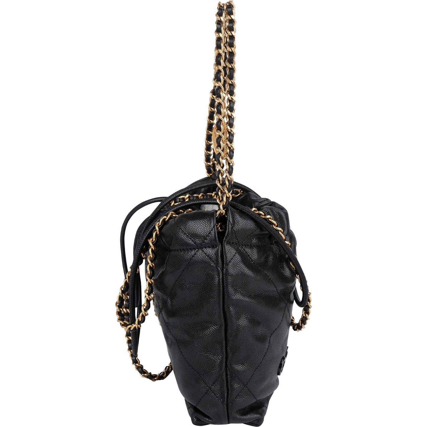 Chanel 22 Stitching Caviar Leather Small Drawstring Crossbody Bag