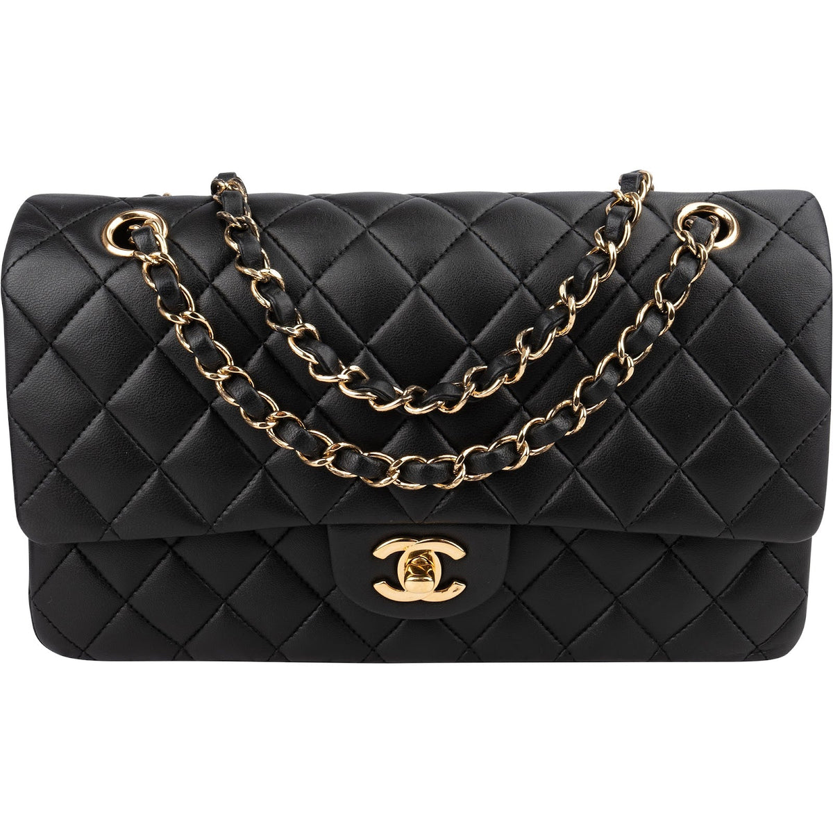 Chanel Quilted Lambskin Medium Double Flap Shoulder Bag