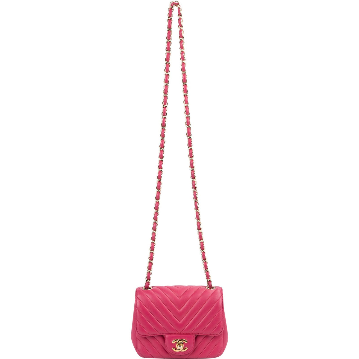 Chanel Chevron Lambskin Rectangular Mini Flap Crossbody Bag