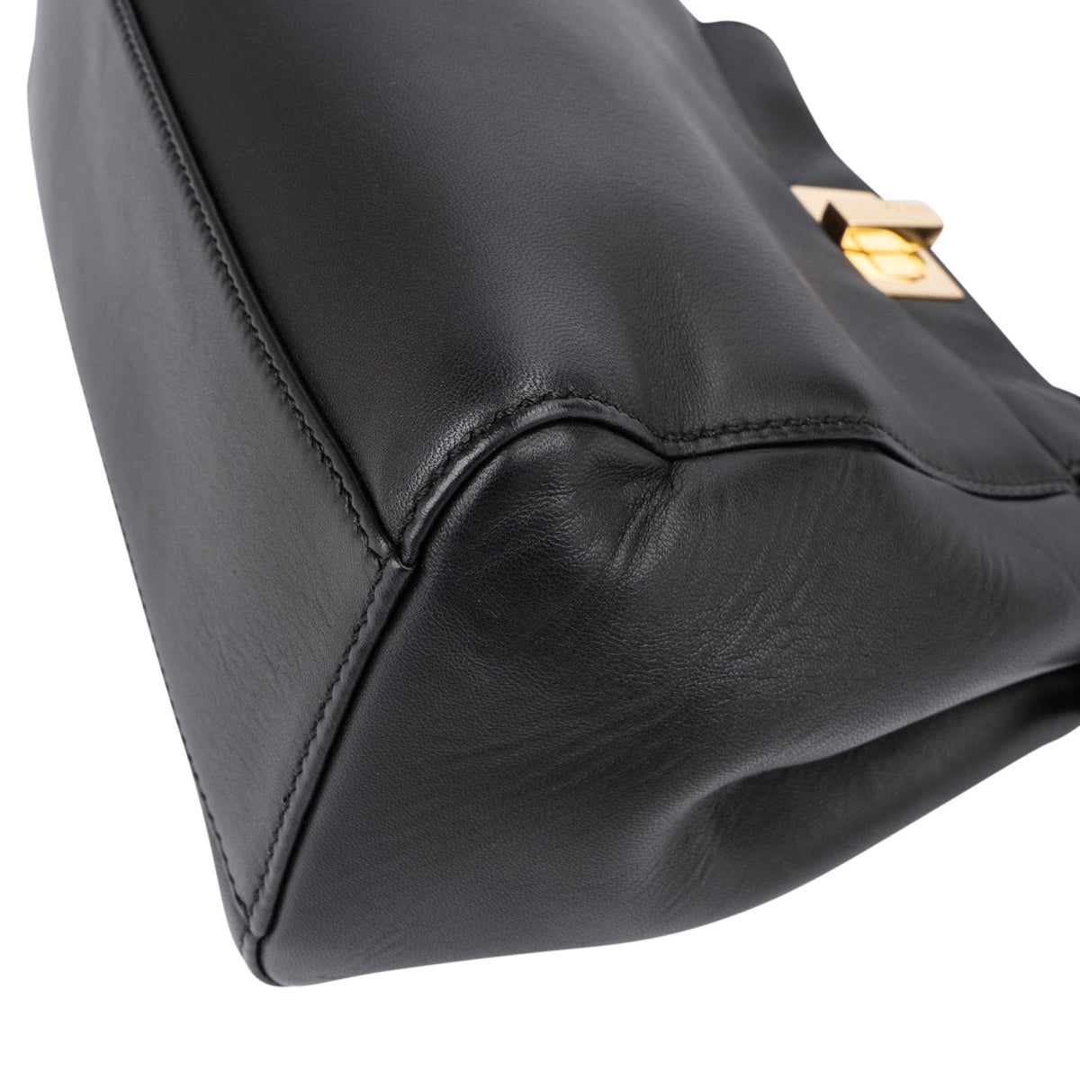 Fendi Black Leather Peekaboo Small Handbag
