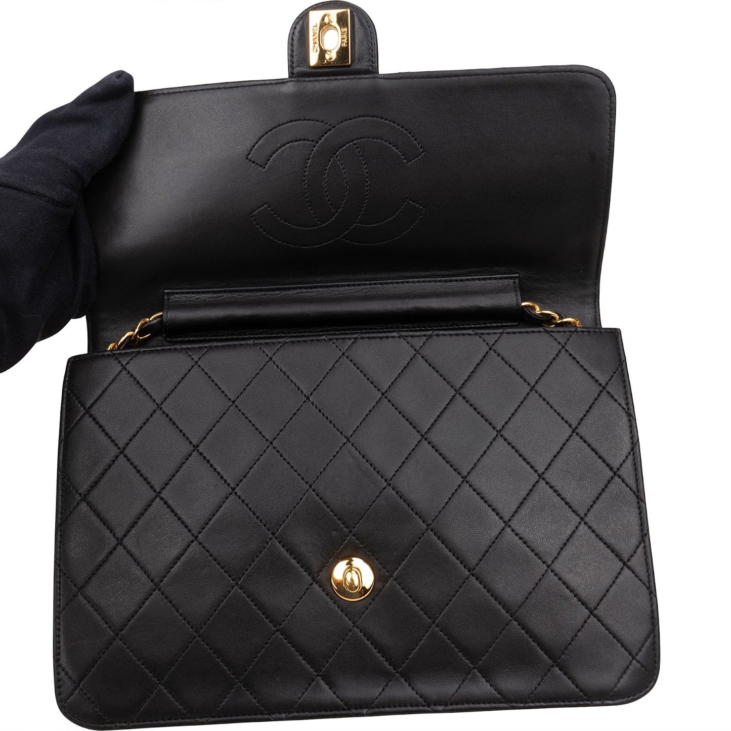 Chanel Quilted Lambskin  Medium Single Flap Shoulder Bag