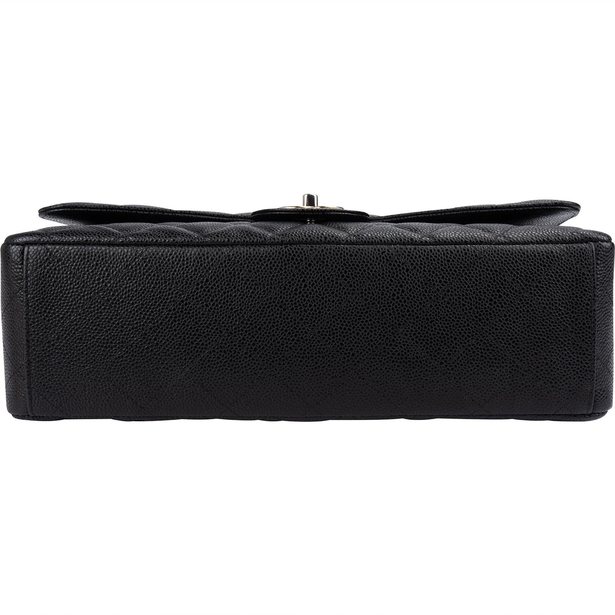 Chanel Quilted Caviar Leather Palladium Maxi Double Flap Crossbody Bag