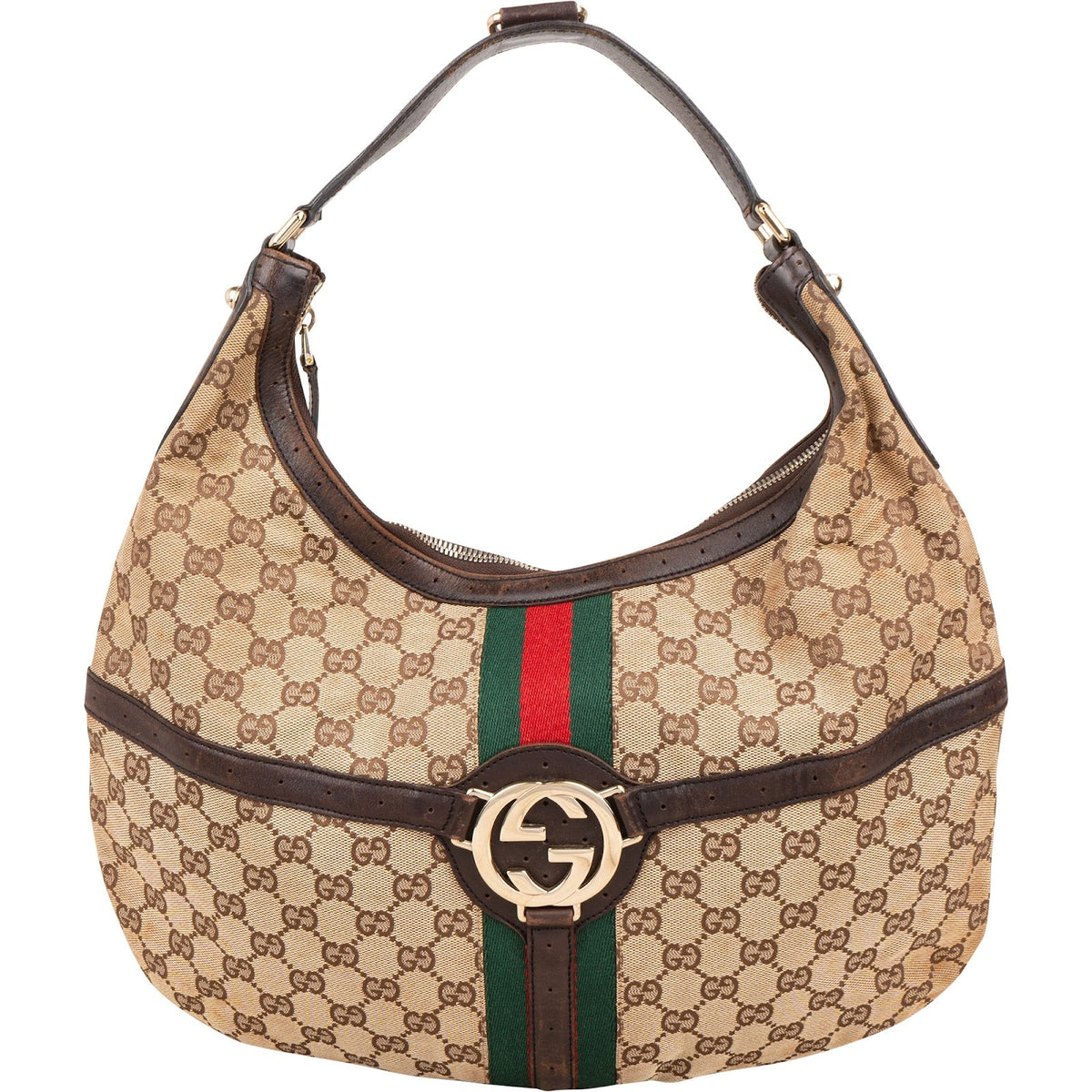 Gucci Monogram GG Canvas Britt Hobo Shoulder Bag