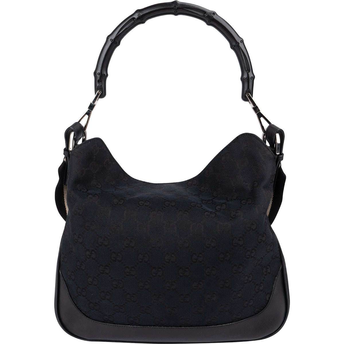 Gucci Monogram GG Canvas Bamboo Handle Shoulder Handbag