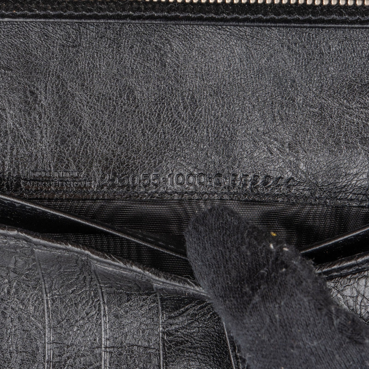 Balenciaga Black Leather Classic City Wallet On Strap Shoulder Bag