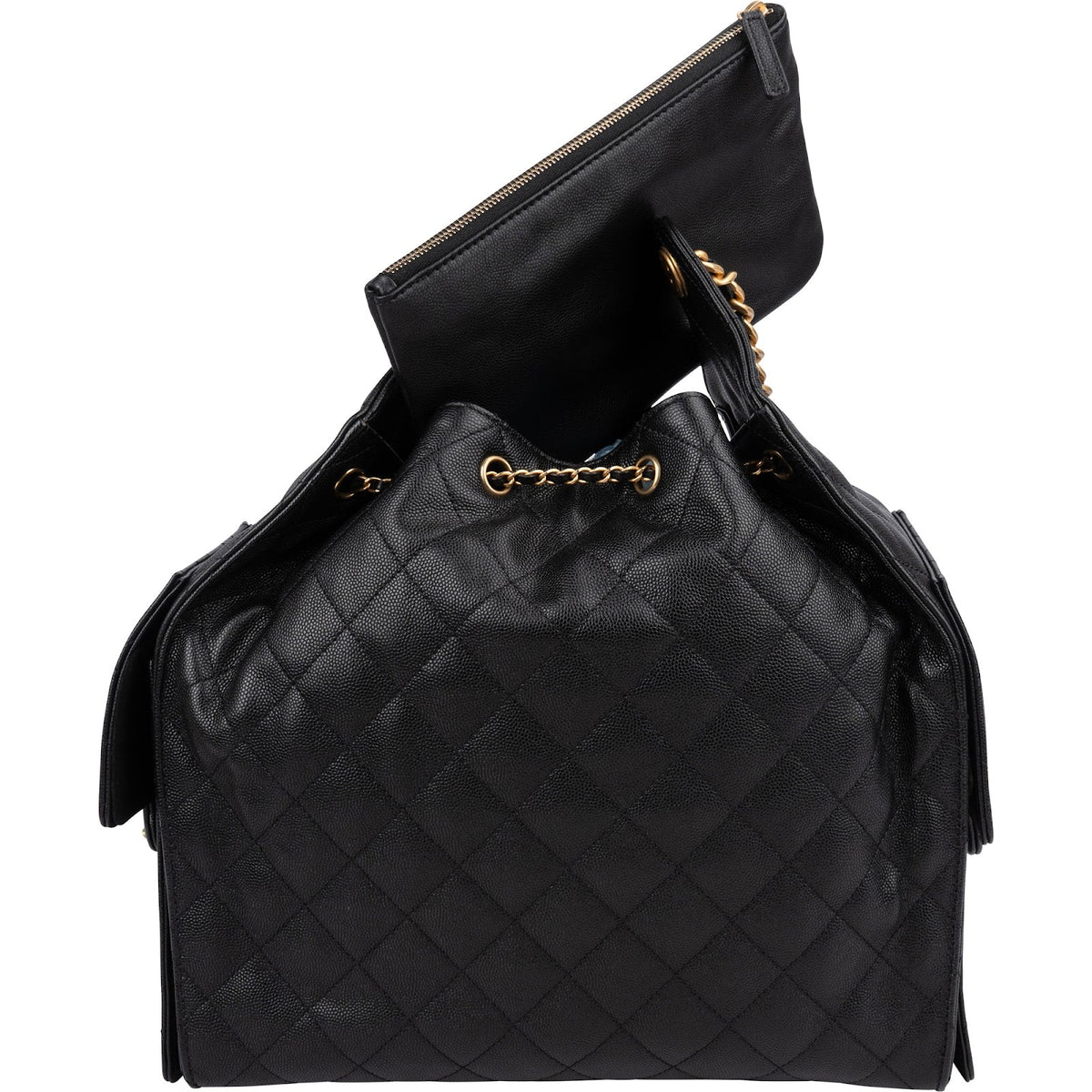 Chanel 25 Caviar Leather CC Drawstring Shoulder Bag