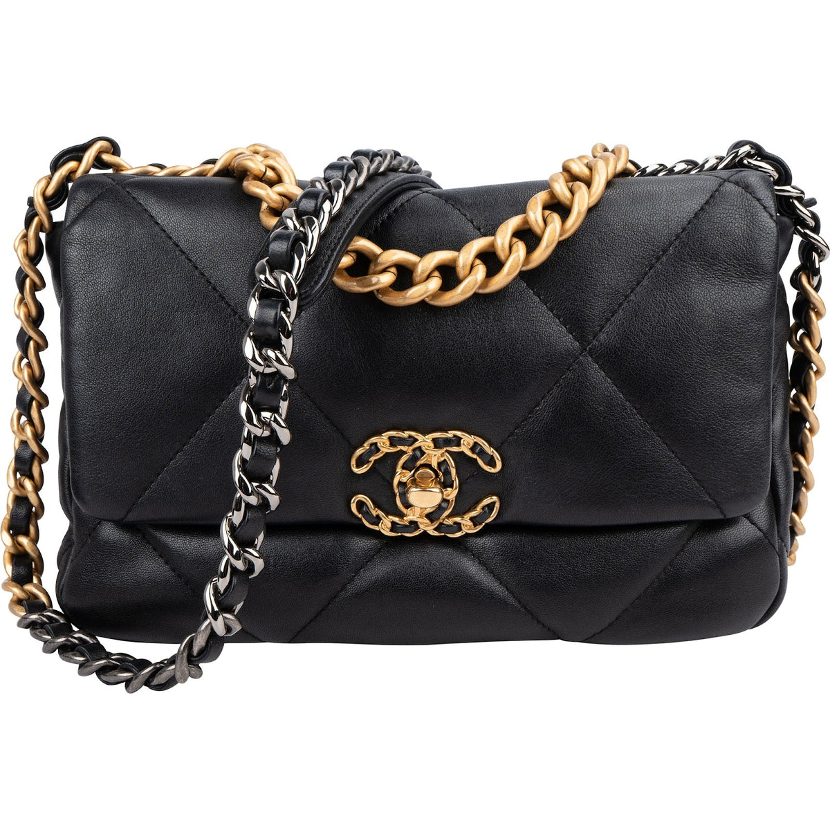 Chanel 19 Quilted Lambskin Leather Single Flap Crossbody Bag