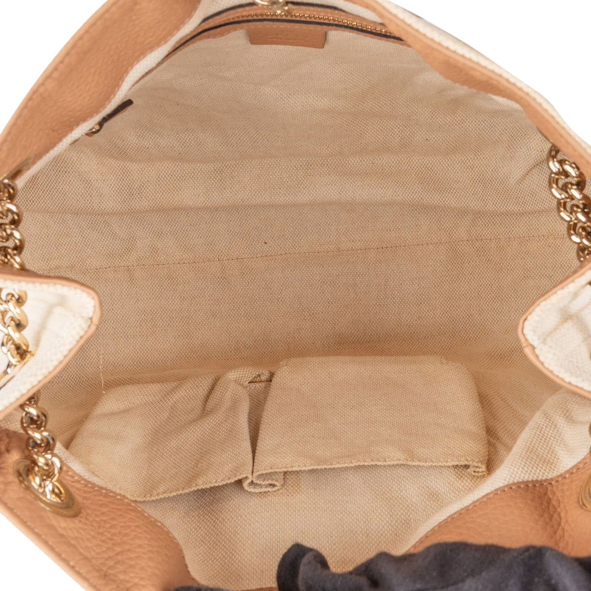 Gucci Perforated Leather Canvas GG Soho Crossbody Bag