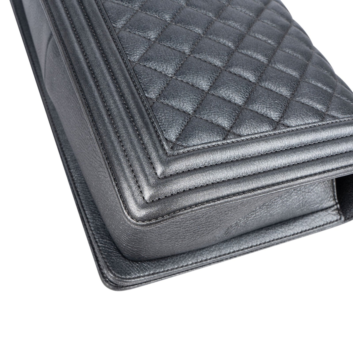 Chanel Quilted Metallic Lambskin Large Boy New Medium Crossbody Bag
