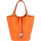 Hermès Tangerine Orange Taurillon Clemence Picotin Lock 18 (PM) Handbag