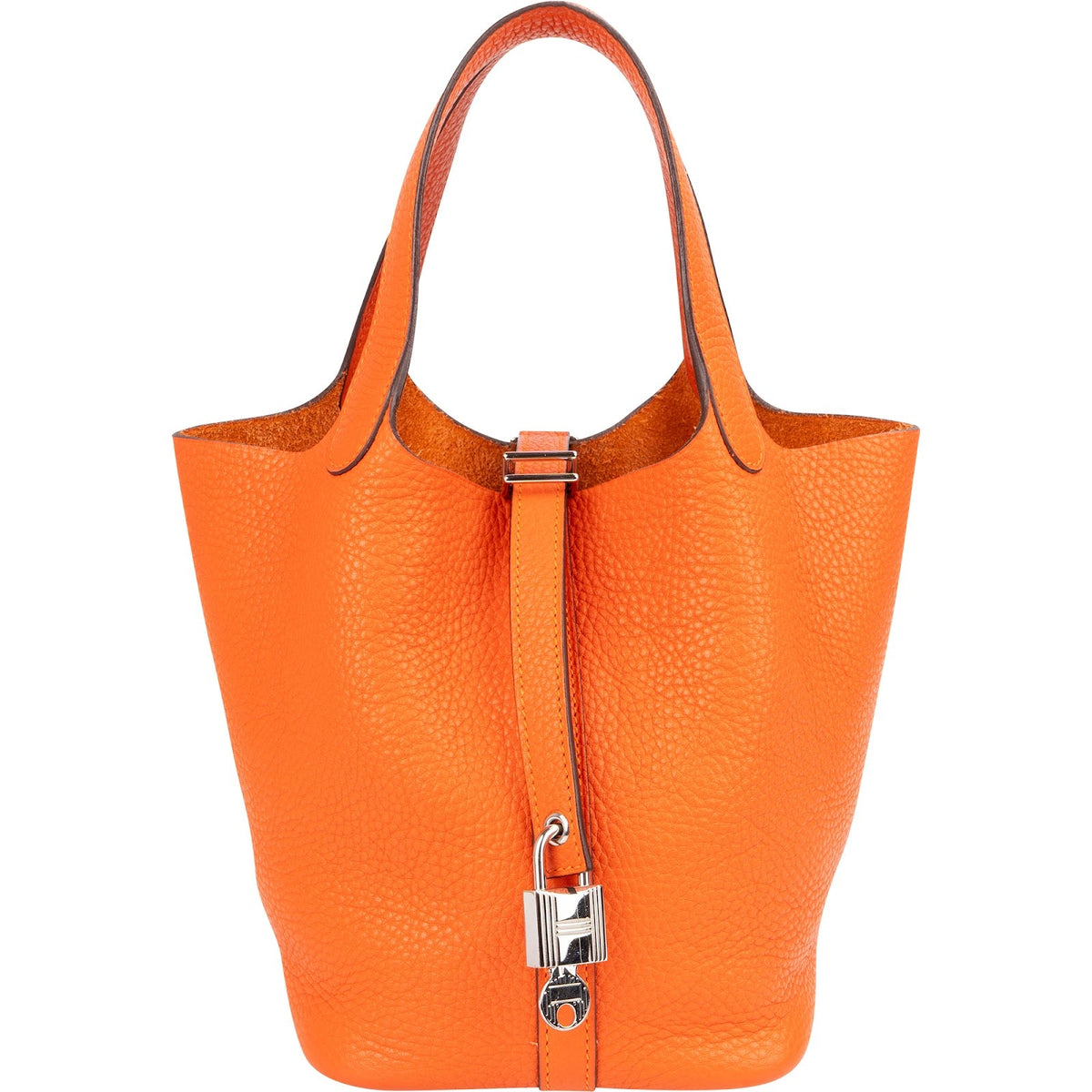 Hermès Tangerine Orange Taurillon Clemence Picotin Lock 18 (PM) Handbag
