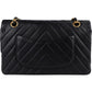 Chanel Quilted Lambskin Chevron Medium 24K Gold Double Flap Shoulder Bag