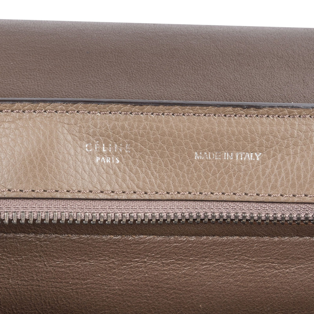 Céline Drummed Calfskin and Suede Trapeze Handbag
