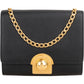 Prada Saffiano Leather Round Lock Flap Small Crossbody Bag