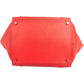 Céline Red Drummed Calfskin Large Luggage Handbag