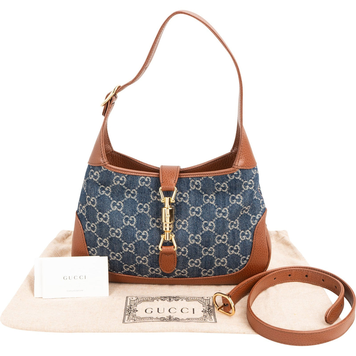 Gucci Denim Jackie 1961 Small Hobo Shoulder Bag