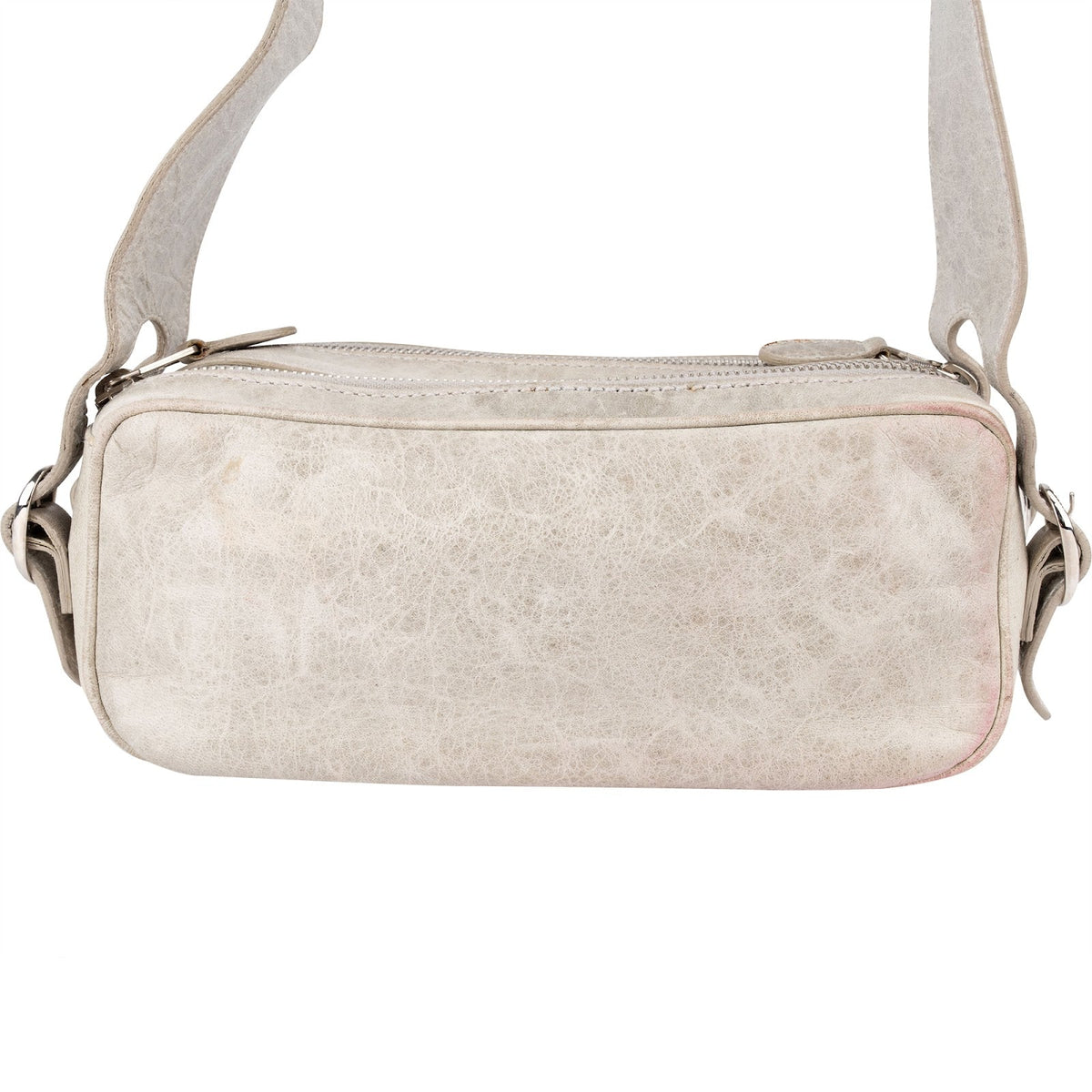 Balenciaga Grey Leather Classic City Double Pocket Hip Shoulder Bag