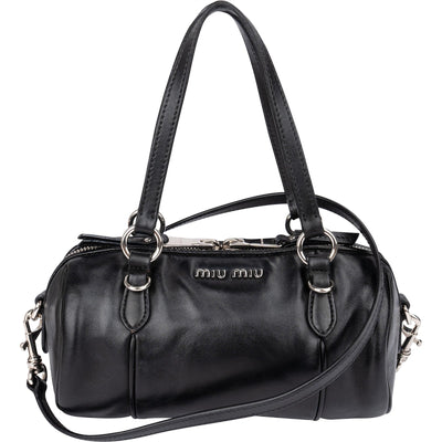 Miu Miu Soft Calf Leather Mini Boston Crossbody Handbag