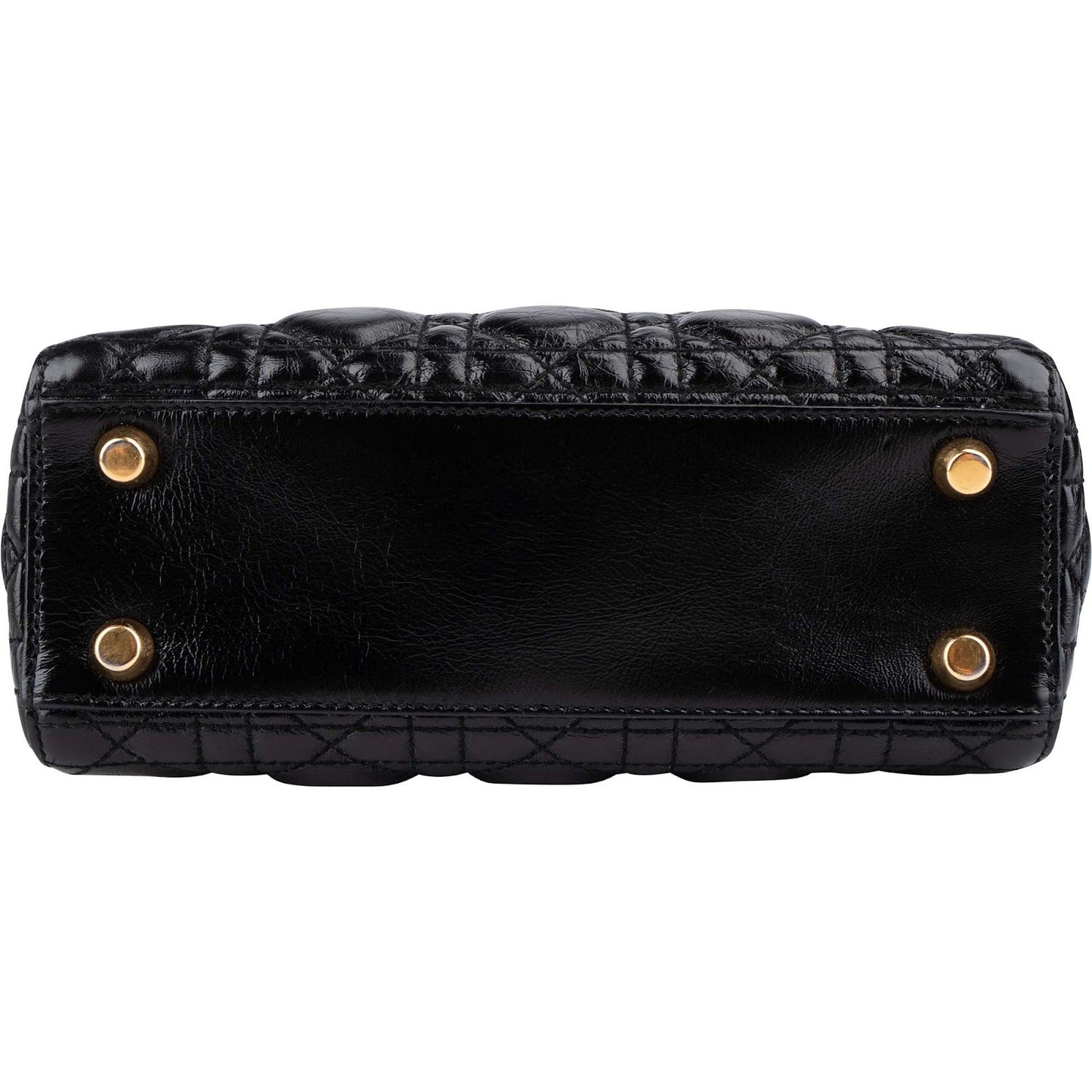 Christian Dior Crinkled Quilted Lambskin Lady Dior Handbag