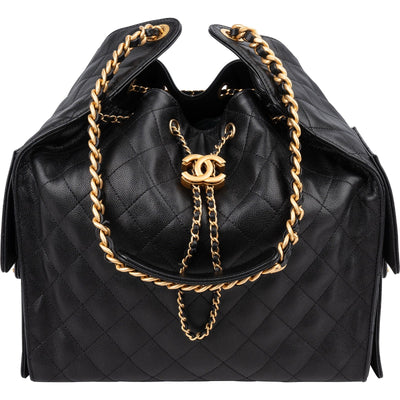 Chanel 25 Caviar Leather CC Drawstring Shoulder Bag