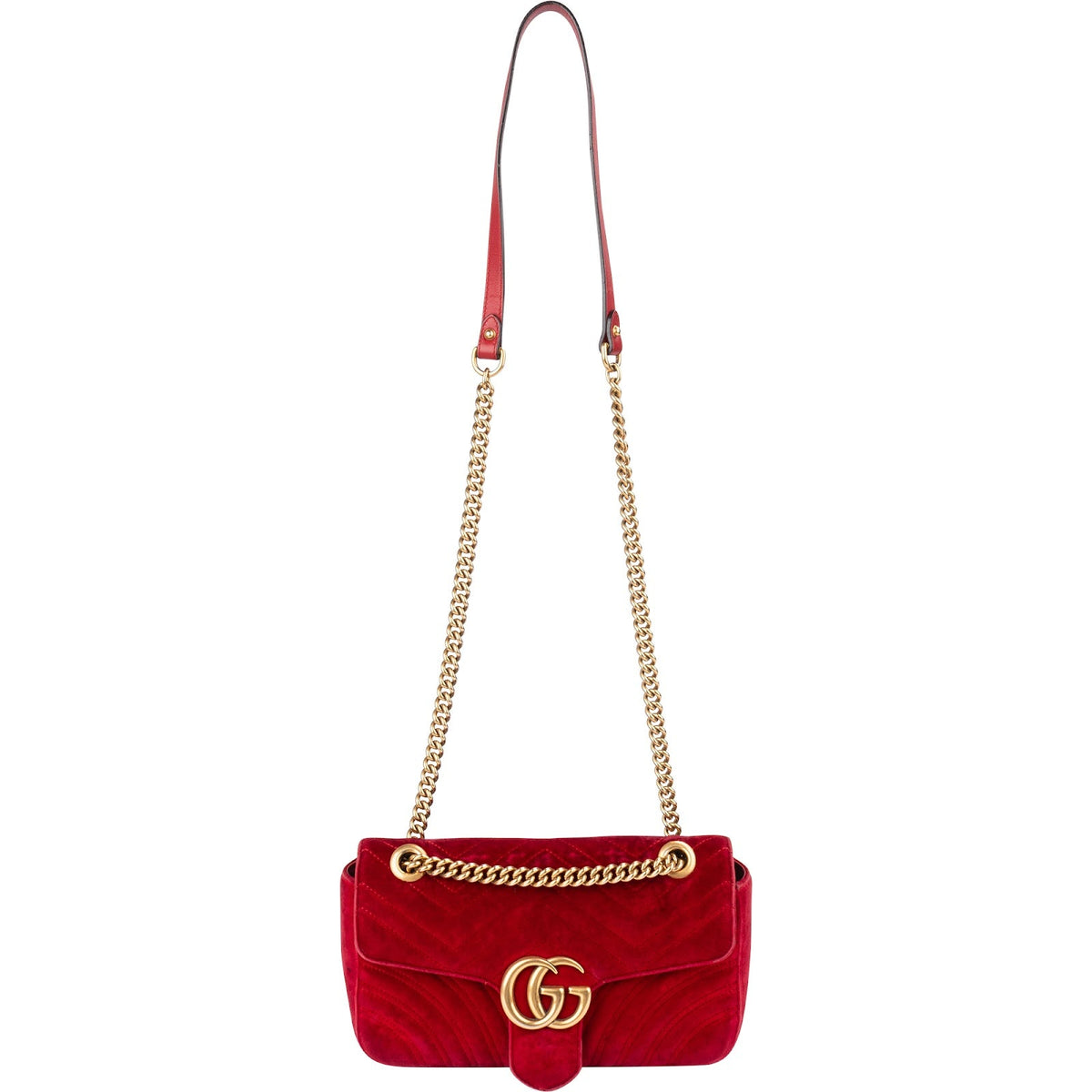 Gucci Velvet Matelassé GG Marmont Crossbody Bag