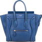 Céline Micro Luggage aus blauem Drummed-Kalbsleder – Vorderansicht