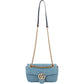 Gucci Denim Matelassé Denim Pearl GG Marmont Crossbody Bag