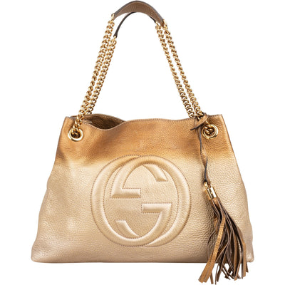 Gucci Bicolor Leather Soho Chain Tote Crossbody Bag